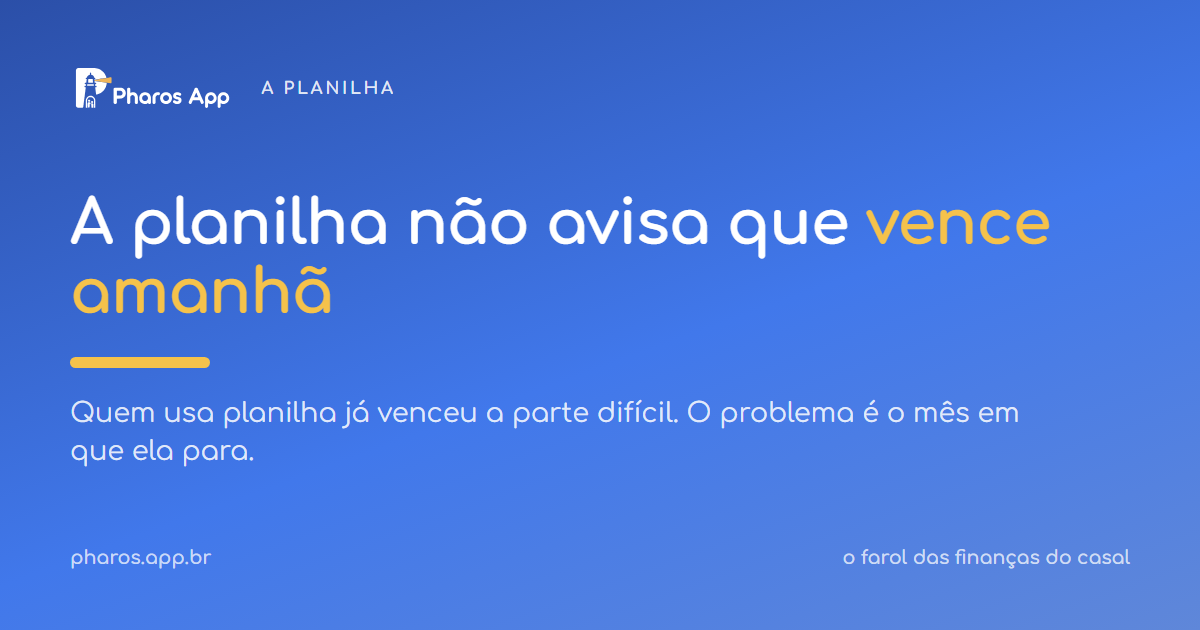 Uma planilha de gastos aberta, com o mês pela metade